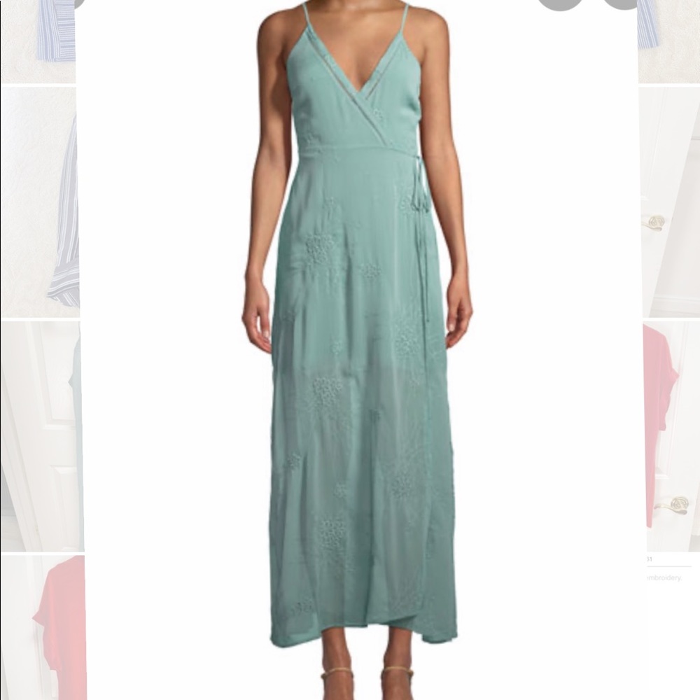ASTR Embroidered Maxi Wrap Dress